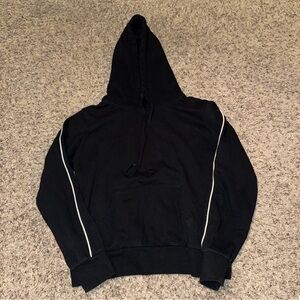 Fashion Nova Black Hoodie White Piping Women’s Size Large